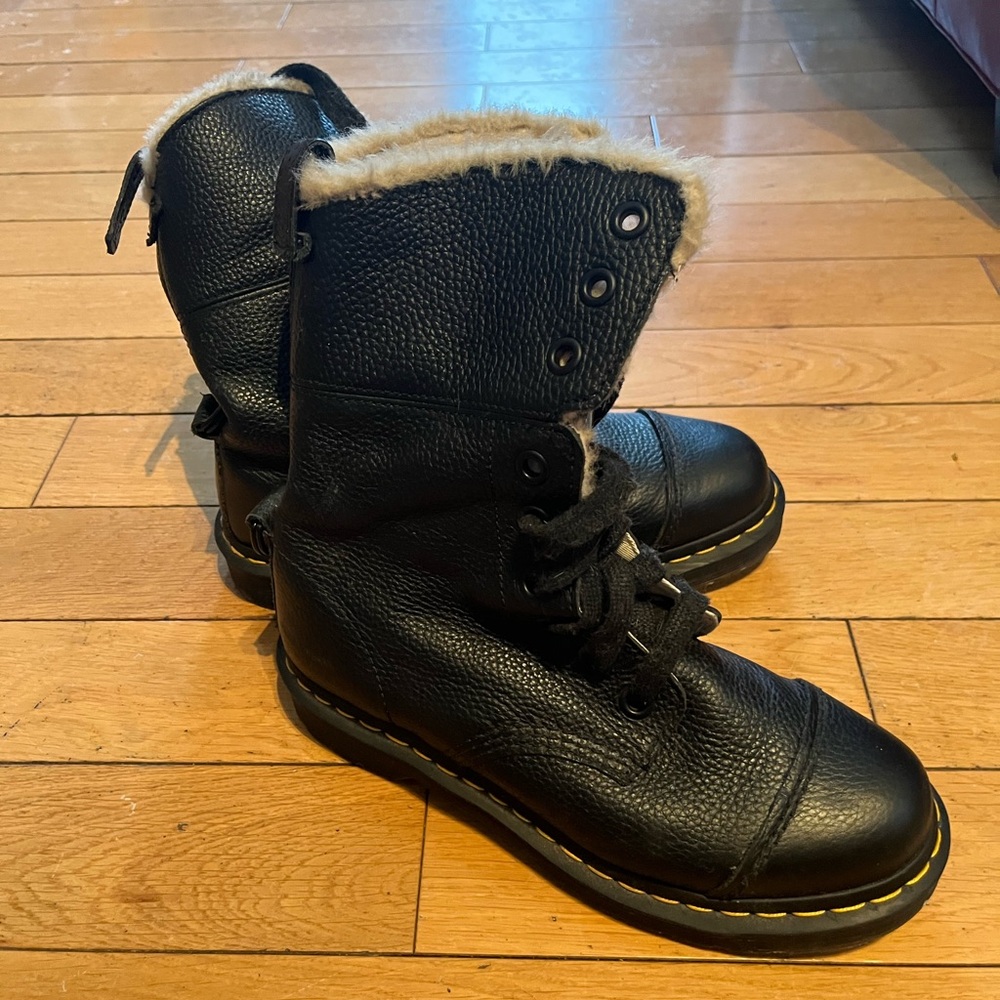 Dr. Martens Black Fur-Lined Boots